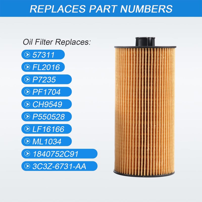 CARMOCAR FD4616 Fuel Filter and FL2016 Oil Filter Replacement for 2003-2007 Ford F250 F350 F450 F550 Super Duty 6.0L 2003-2005 Excursion 6.0L 3C3Z-9N184-CA 3C3Z-6731-AA FD4604 - Image 4